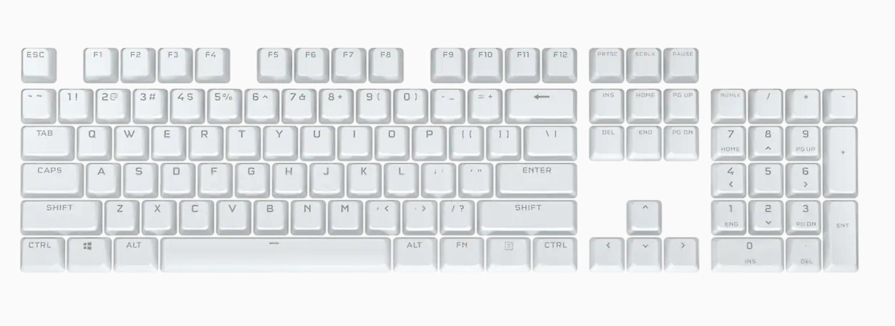 PBT DOUBLE-SHOT PRO Keycap Mod Kit - Arctic White