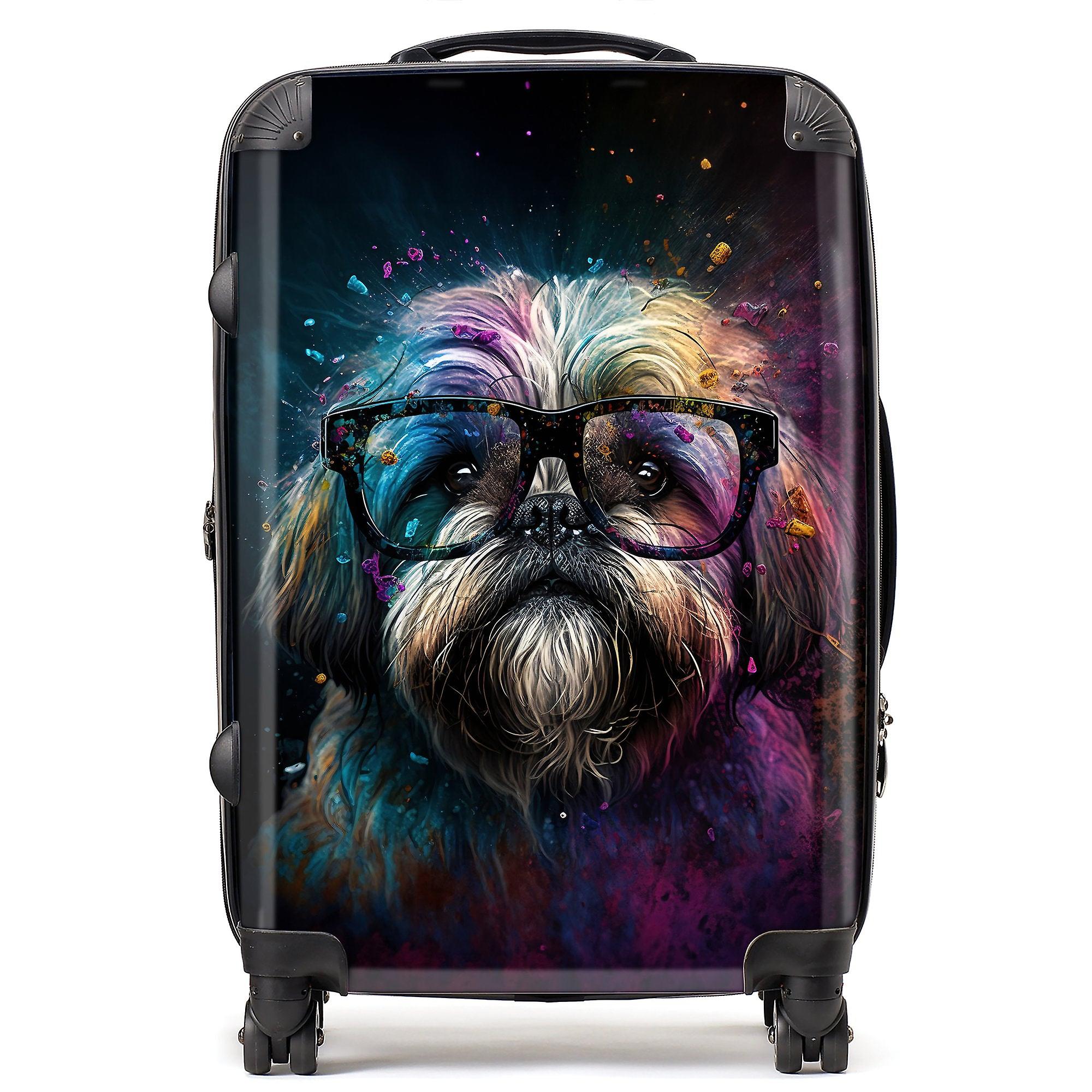 Lharsa Apso Dog Face Splashart Suitcase