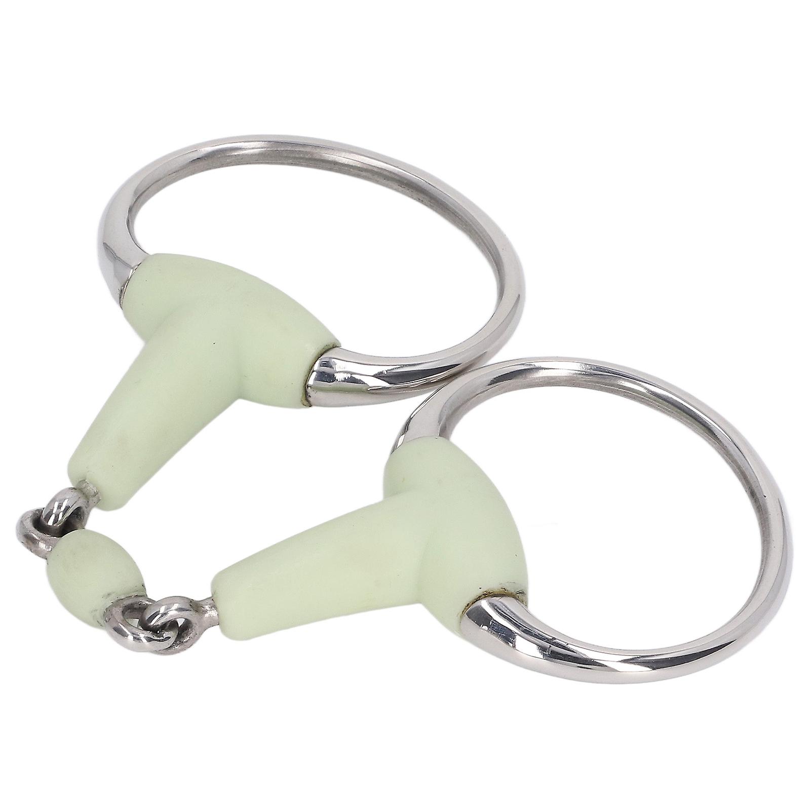 Horse Snaffle Bit Stainless Steel Horse Snaffle Roller Garden Breeding Mouth Bit for for 125mm Horse Mouth