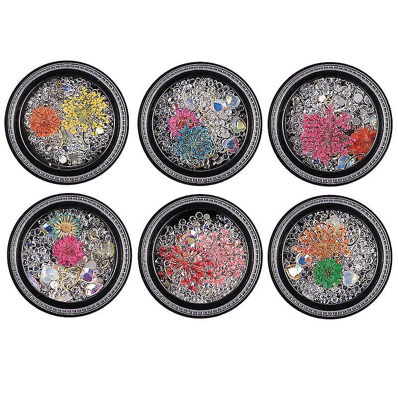 6pcs Dried Flowers For Nail Art