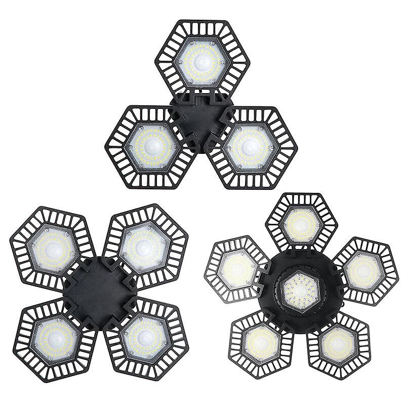 200W E27 Fan Blades Led Foldable Garage Light Mining Workshop Gym Ceiling Light