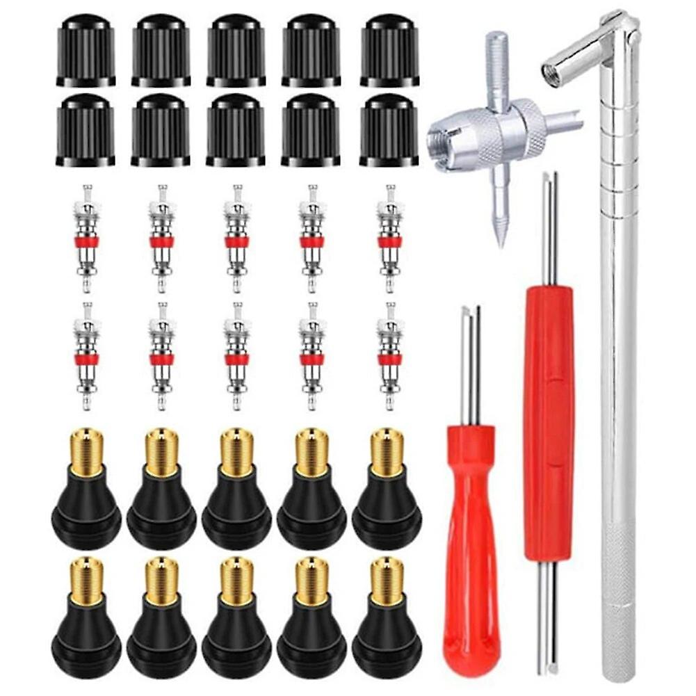 Tire Valve Stem Core Tool 4 Way Valve Core Remover Single/double Head Valve Core Remover 10pcs Valve Core Valve Cover