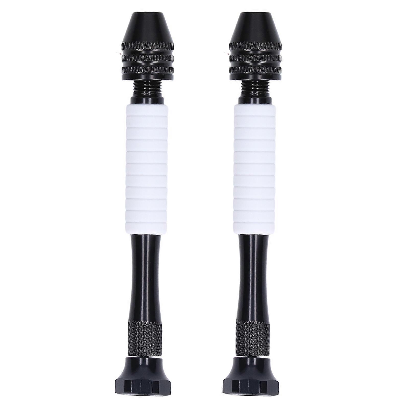 2Pcs Hand Twist Drill Handheld Adjustable Pin Vise Drill Bit Chuck 0.3?3.2mm Clamping Range