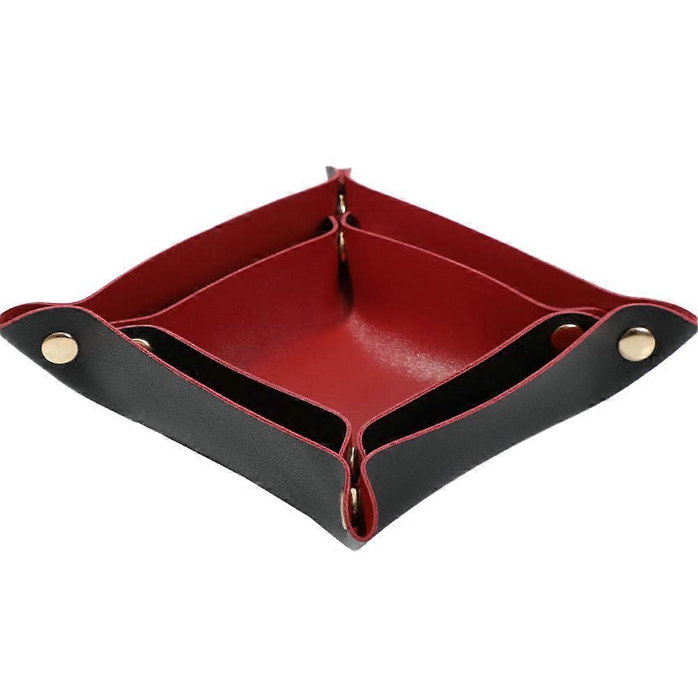 2つの革の入り口の鍵ミニマリスト収納トレイ、デスクトップジュエリー収納ボックス、化粧品の鍵収納ボックス