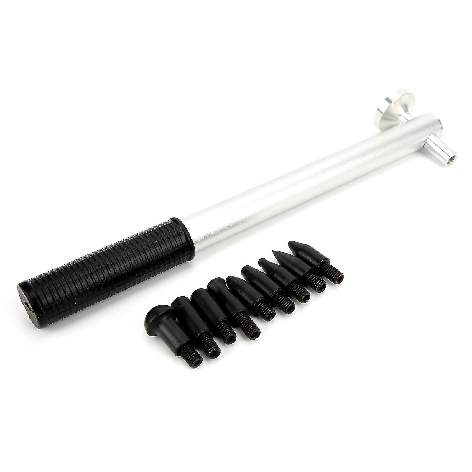 Car Paintless Dent Repair Hammer Flattening Removal Tool with 9 Tap Heads Auto Maintenance NO.22594