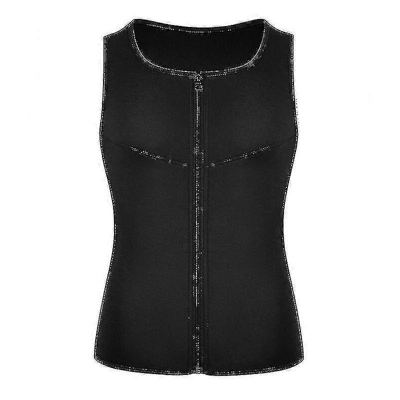 Neoprene Sweat Vest For Men Waist Trainer Vest Adjustable Workout Body Shaper With Double Zipper