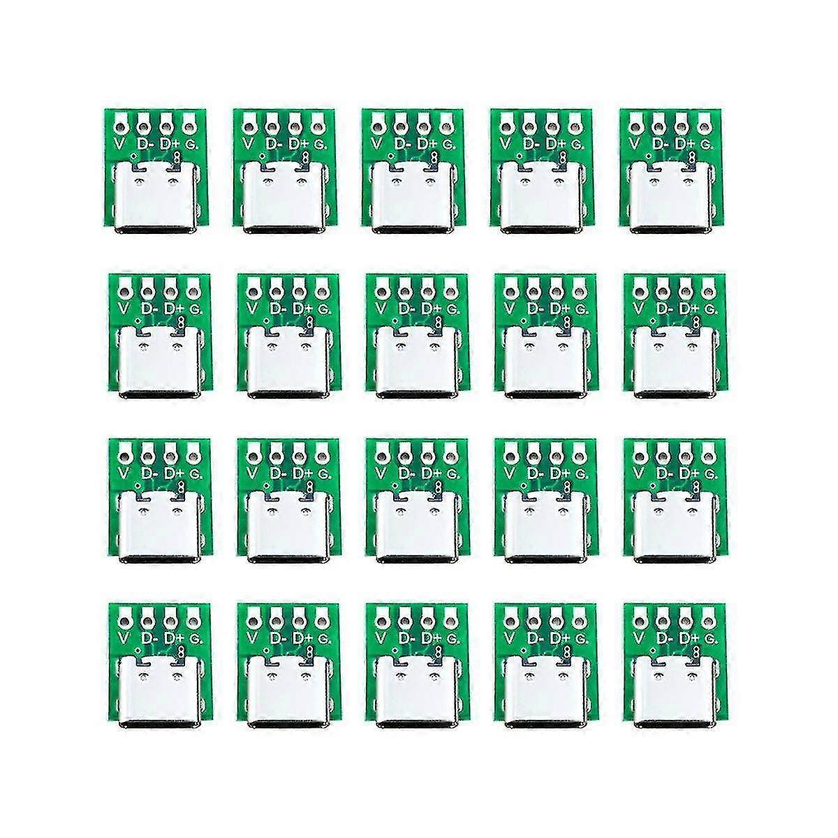 10 Pcs Female Connector USB Type Breakout Board with PCB Converter compatible Data Line Wire Cable Transfer-B13_Dec