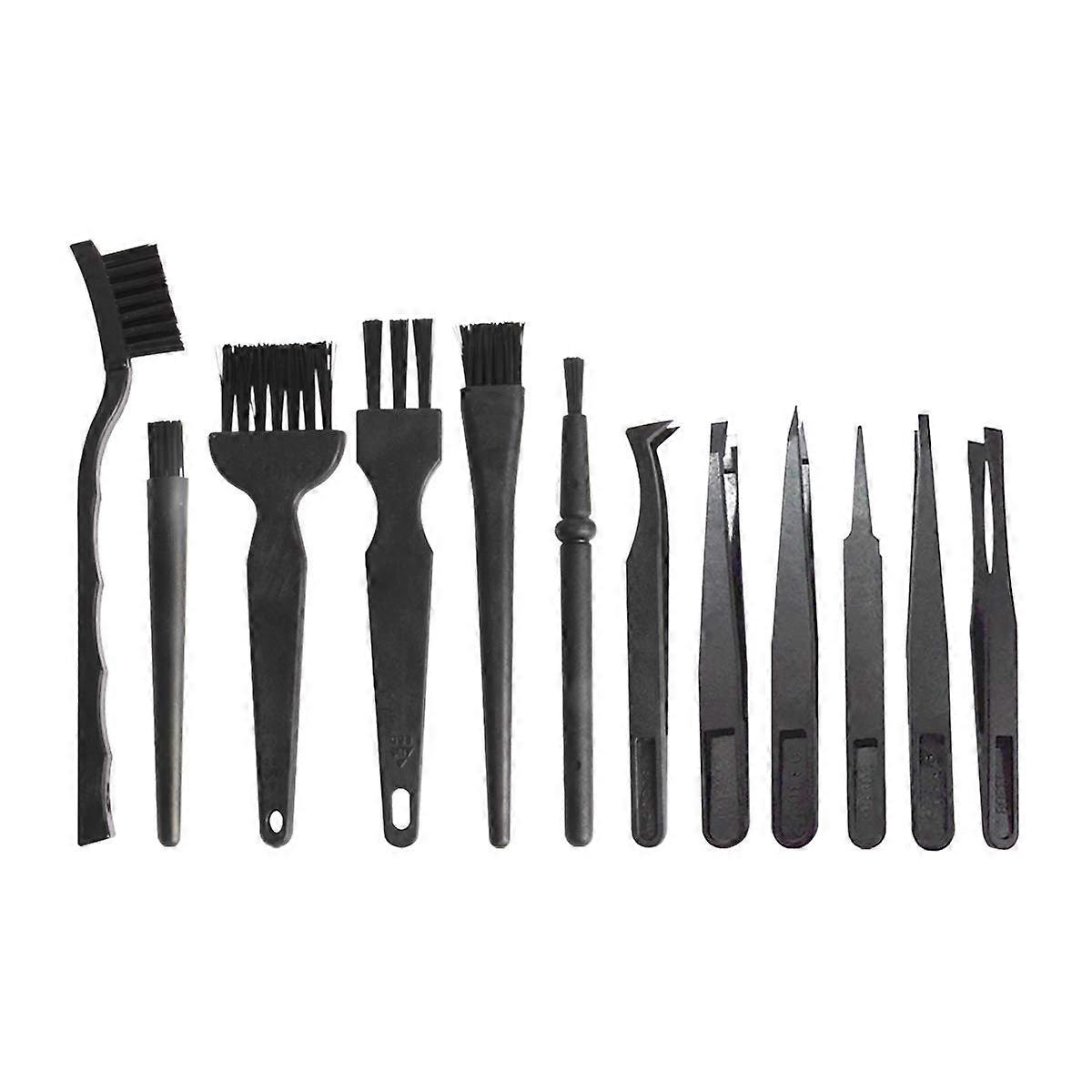 12 Pieces Plastic Handle Nylon Anti Static Brushes Small Portable Cleaning Keyboard Brush Kit for C