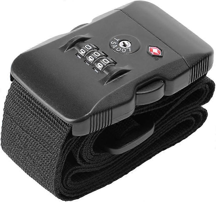 حزام حقيبة، حزام أمتعة، حزام حقيبة سفر، حزام حقيبة سفر TSA، حزام أمتعة (أسود)، أسود 50 × 2000 مم