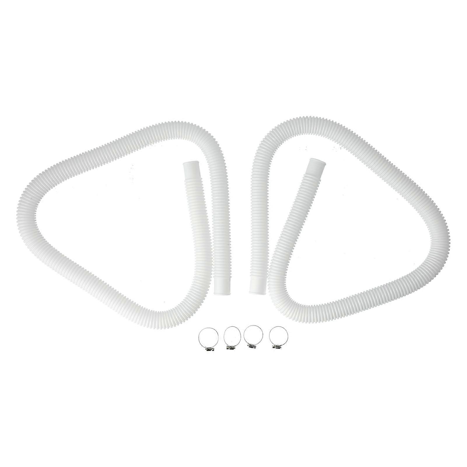 2pcs Pool Pump Hose Replacement Leakproof Elastic Filter Pump Tube With Fixed Buckle