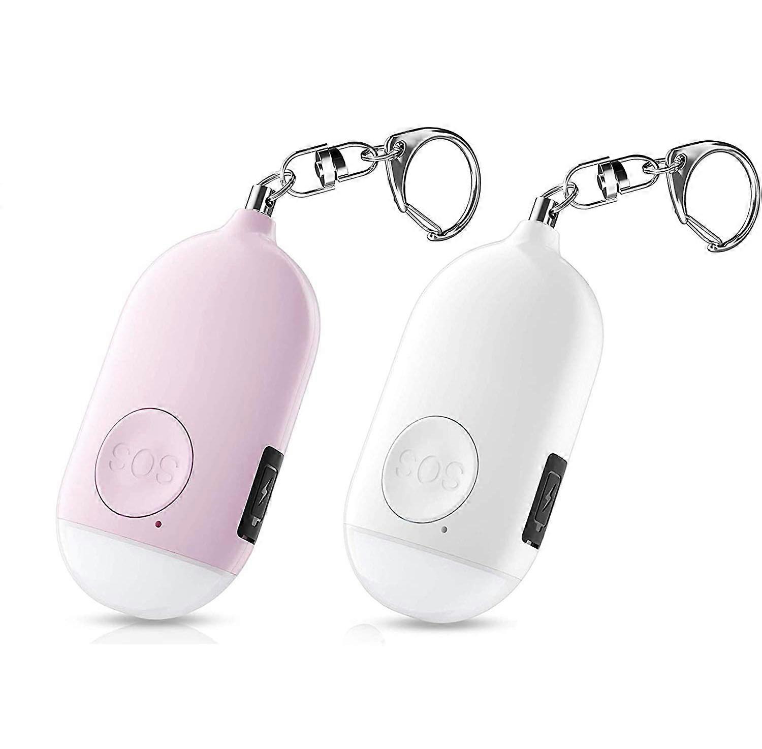 Alarme Pessoal com Chaveiro de Lanterna - 130 db - Alarme de Bolso Recarregável USB