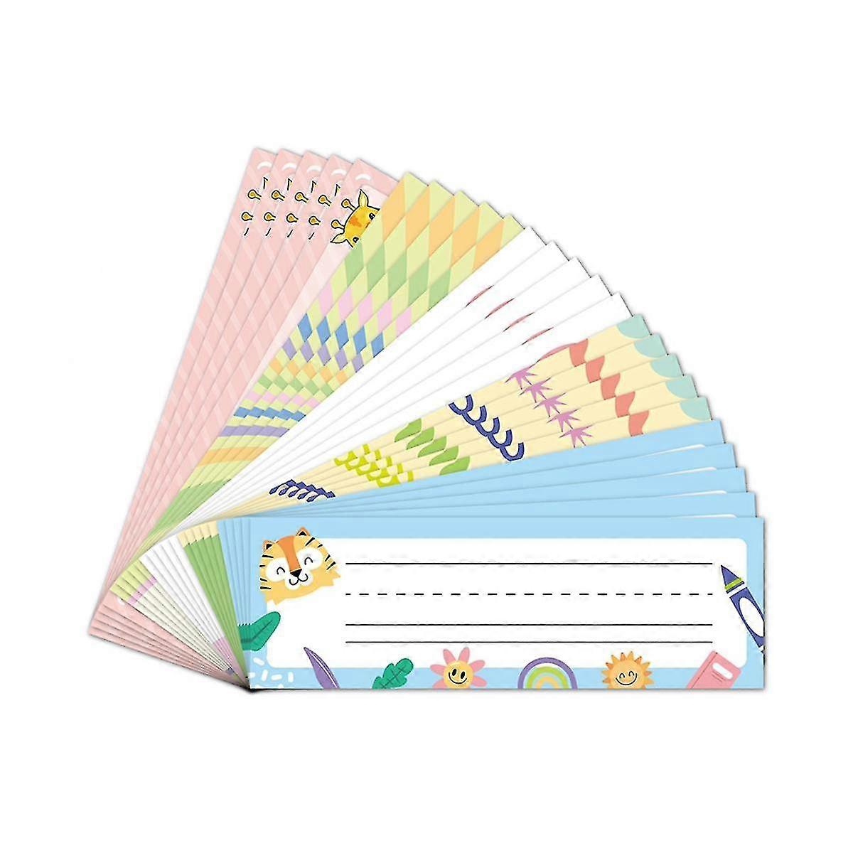 75Pcs Book Labels, Exercise Book Labels, Name Plate, Can Be Written On, Self-Adhesive Stickers Made of Adhesive Paper