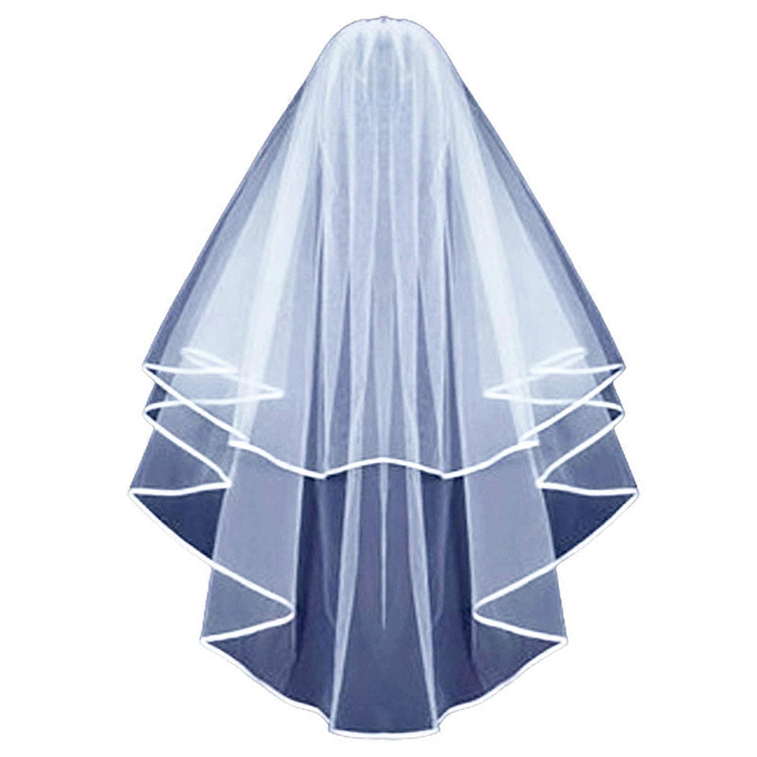 Halloween Black Ghost Bride Veil with Comb Gothic Layered Sheer Tulle Lace Long Wedding Bridal Veil