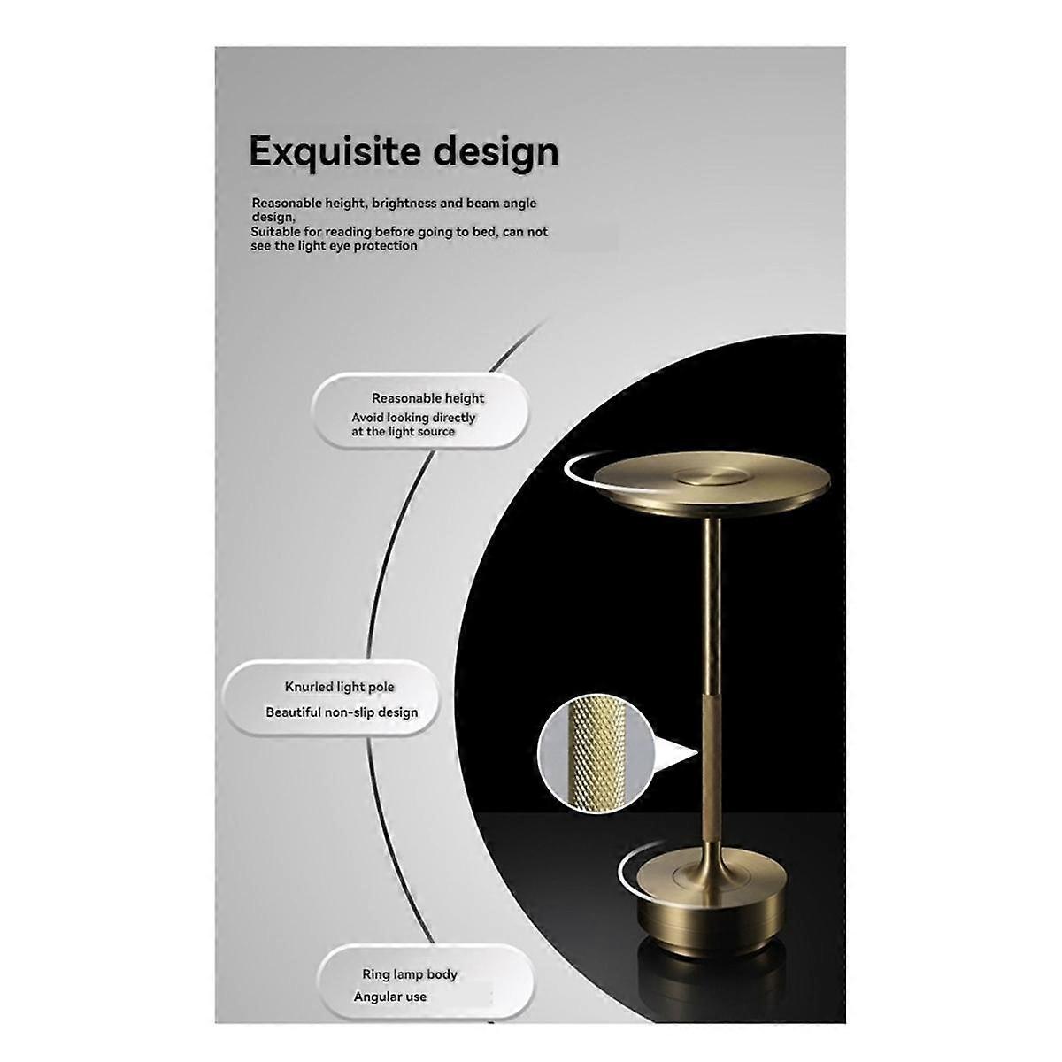 Rechargeable Cordless Table Lamps Portable Battery Table Light 3 Color Dimming LED Table Light for