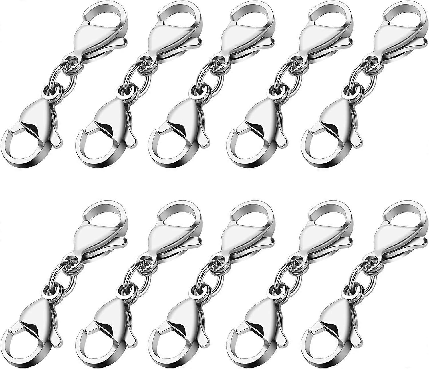 10 stuks sieraden sluitingen Connector dubbele kreeft sluitingen vervanging (Sliver)