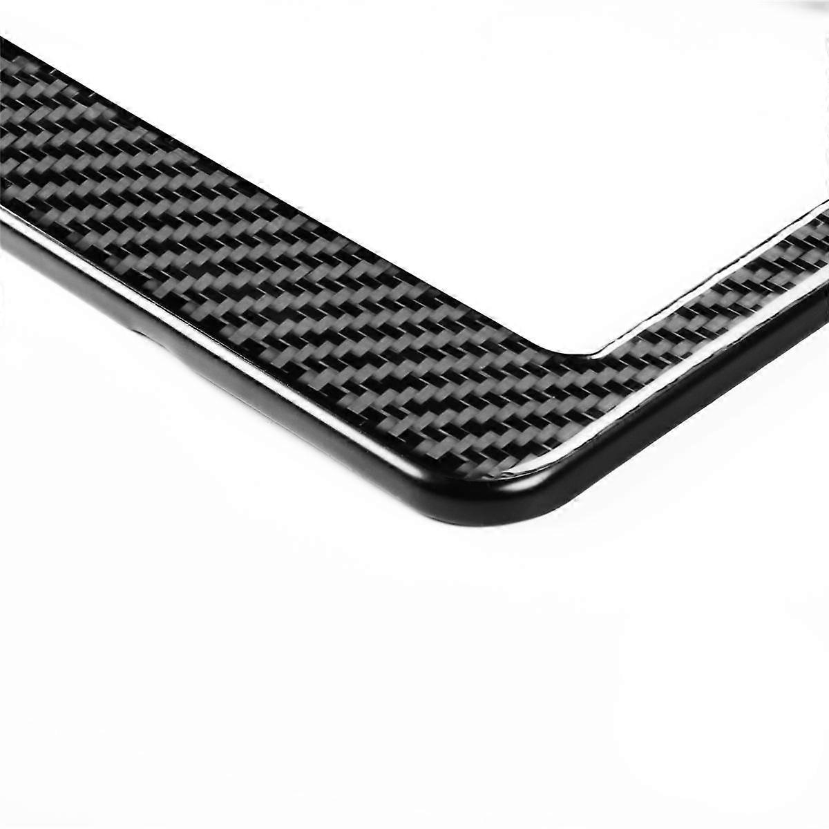 Universal US CA Standard Size Carbon Fiber Car License Plate Frame Cover Holder Auto Accessory TAG