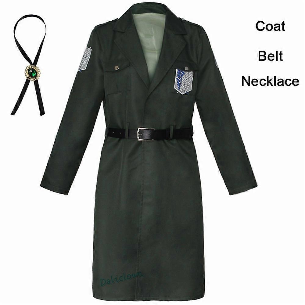 Attack on Titan Cosplay Levi Costume Shingek No Kyojin Scouting Legion  Soldier Coat Trench Jacket Uniform Men Halloween Outfit