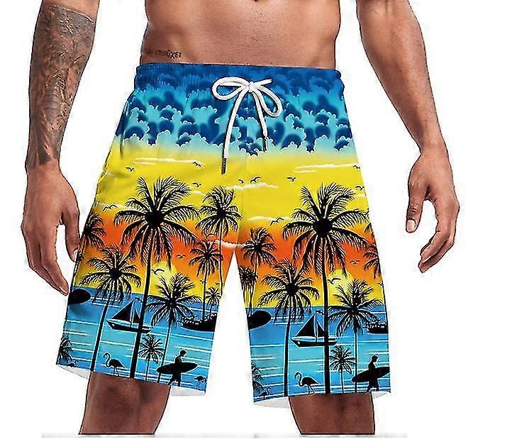 New Seaside Brand Beach Shorts Coconut Tree Creative 3d Digital Printing Beach Pants For Men