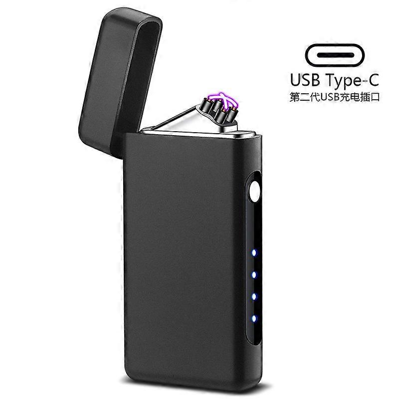 Factory Direct Sales New Smart Fast Charge Double Fire Electric Arc Lighter Gift Advertising Cross-Border E-Commerce Wholesale Windproof