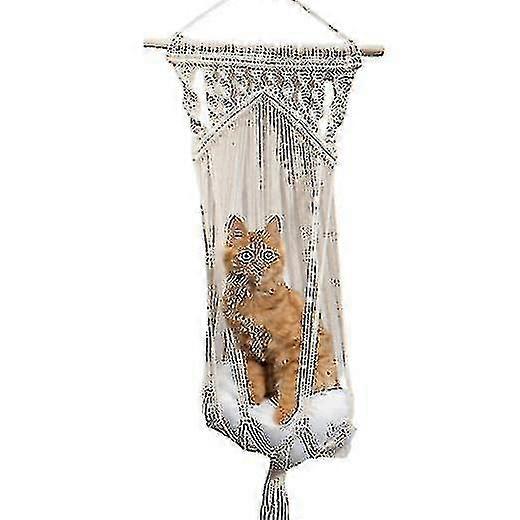 Hanging Cat Hammock Cat Bed Indoor Boho Cat Swing Nest Basket T