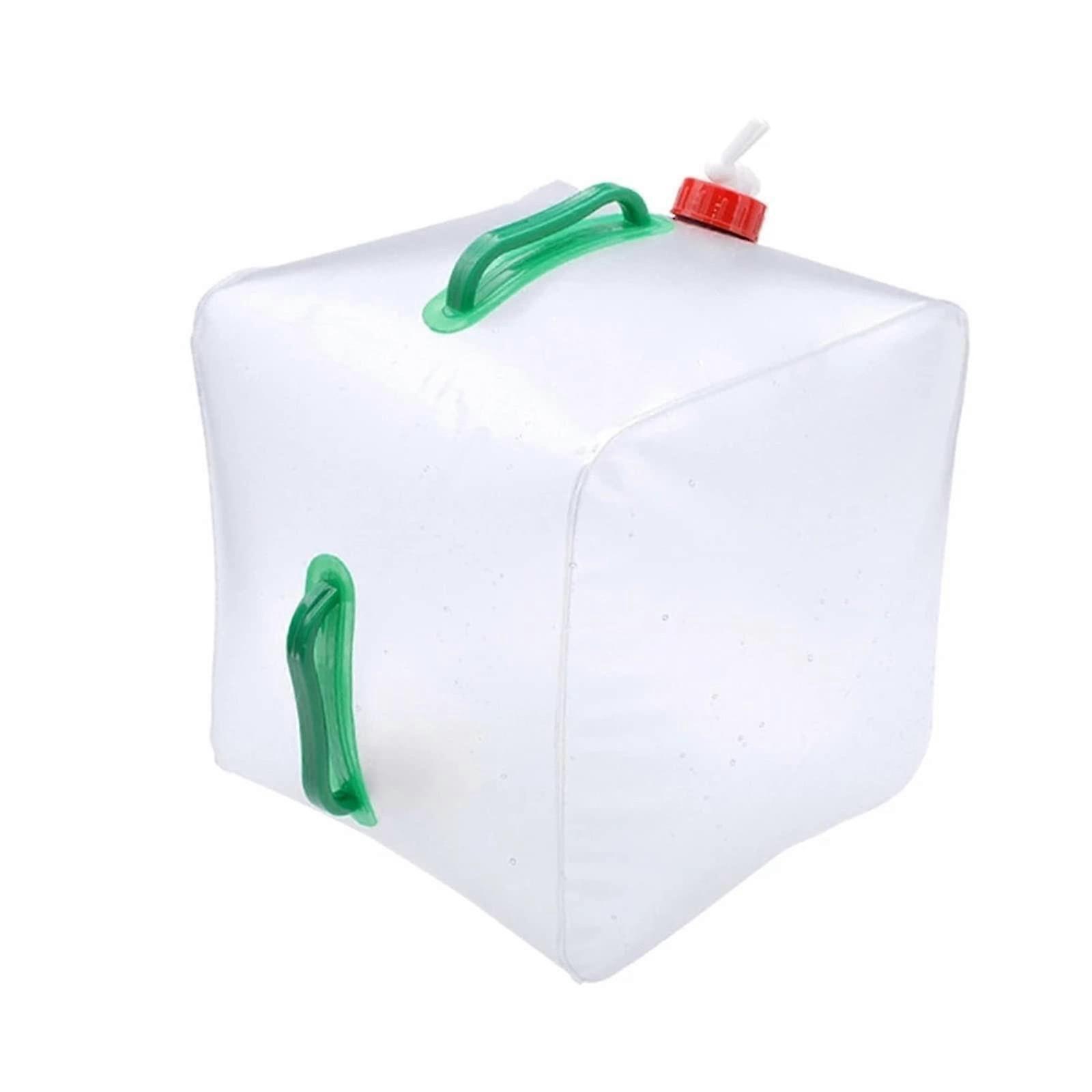 20l collapsible water tank container bag with faucet, transparent portable collapsible camping water carrier for office, camping, juice, cocktails-2pc