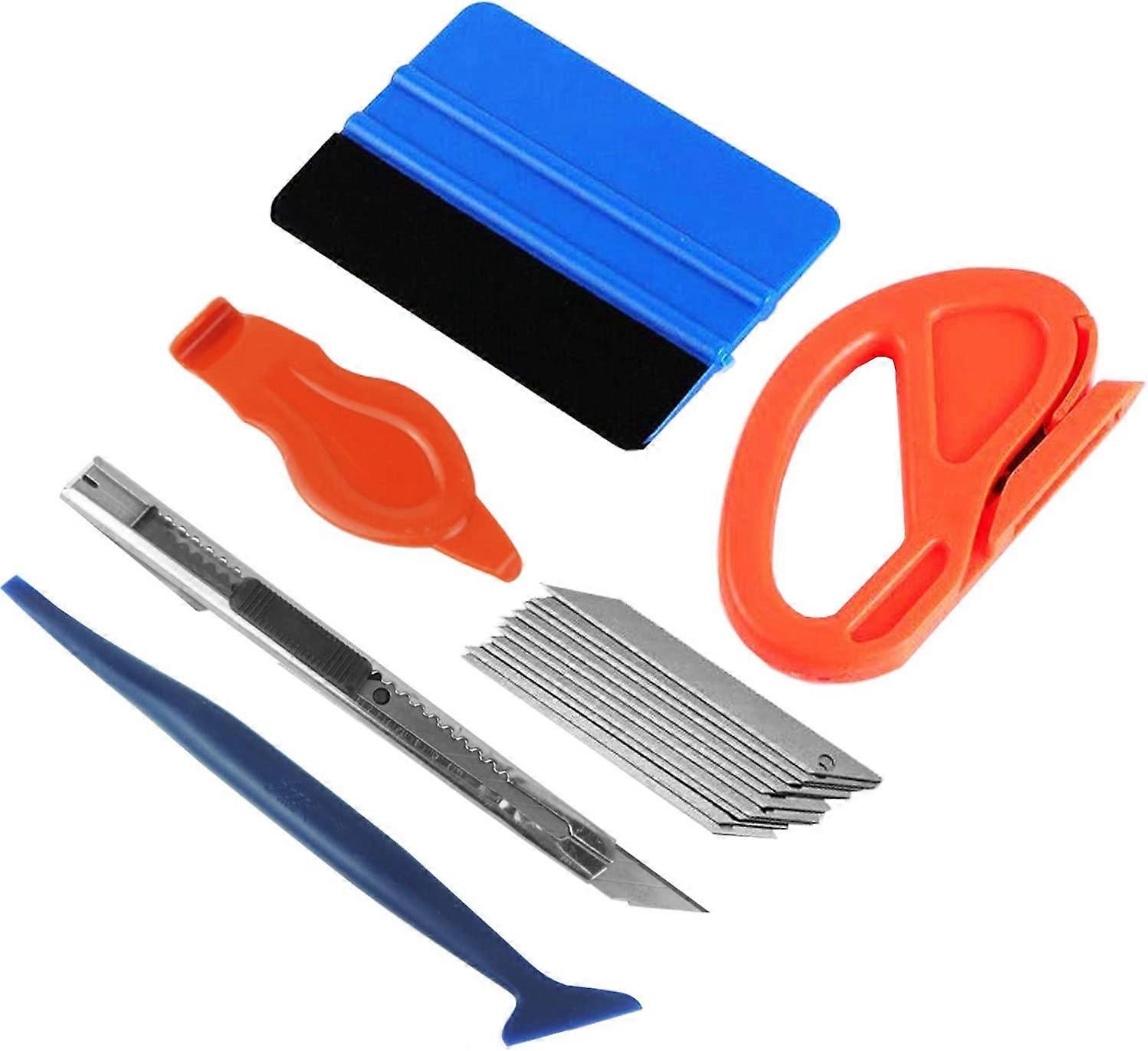 Auto Vinyl Wrap Tool Kit Window Film Tool including Felt Squeegee, Edger, Mini Corner Scraper for installing car wrap and car stickers15pcs