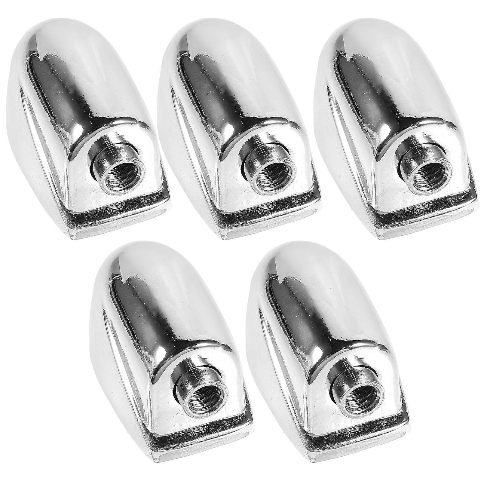 5 Pcs Single-end Snare Drum Lug Ear Claw Hooks Connector Drum Set Parts Accessories Replacement WC21 (Silver)