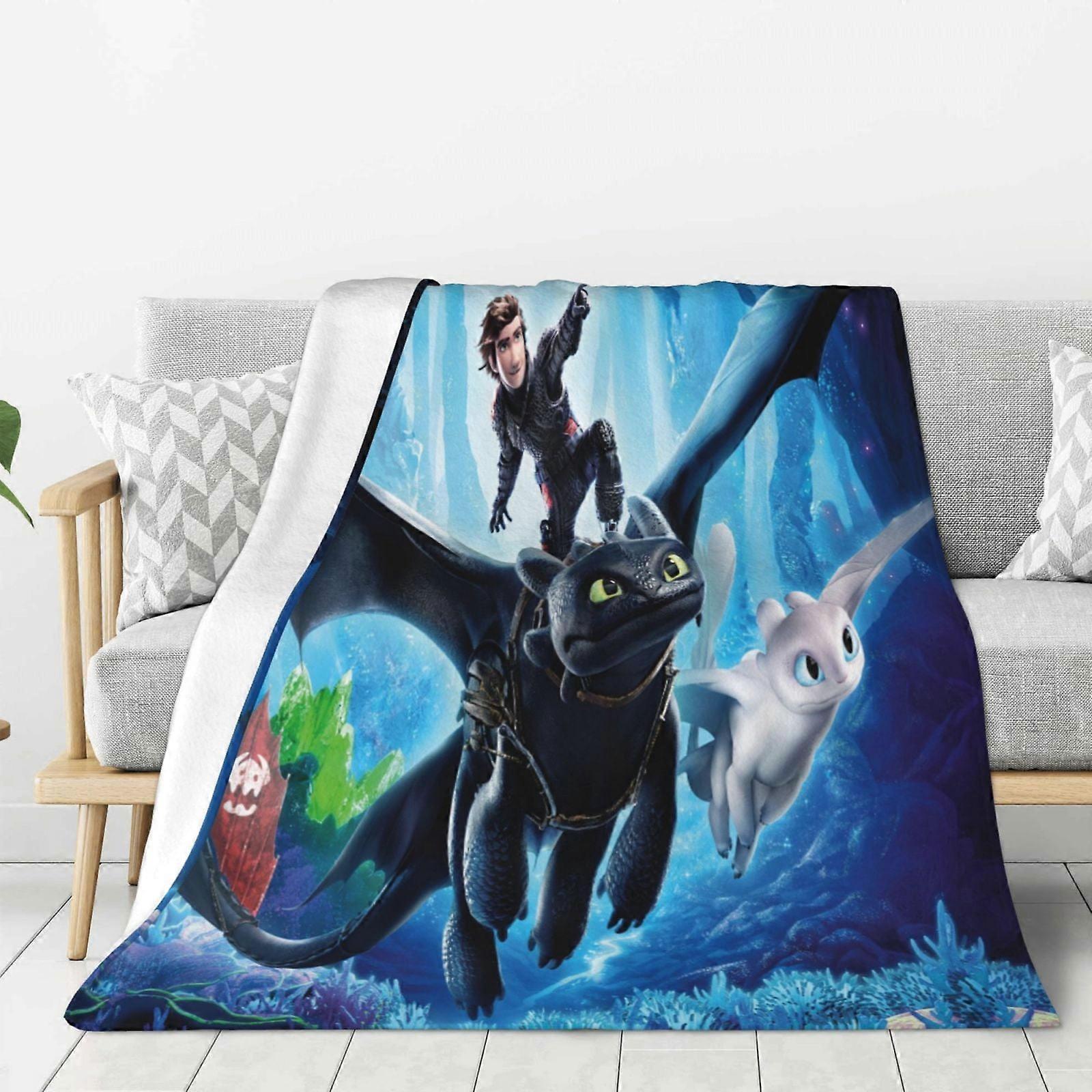 v778 How To Train Your Dragon Flannel Blanket 3D Printing Anime Throw Blanket Unisex Super Soft Plush Blanket For Bedding Sofa 40X30"" hy778