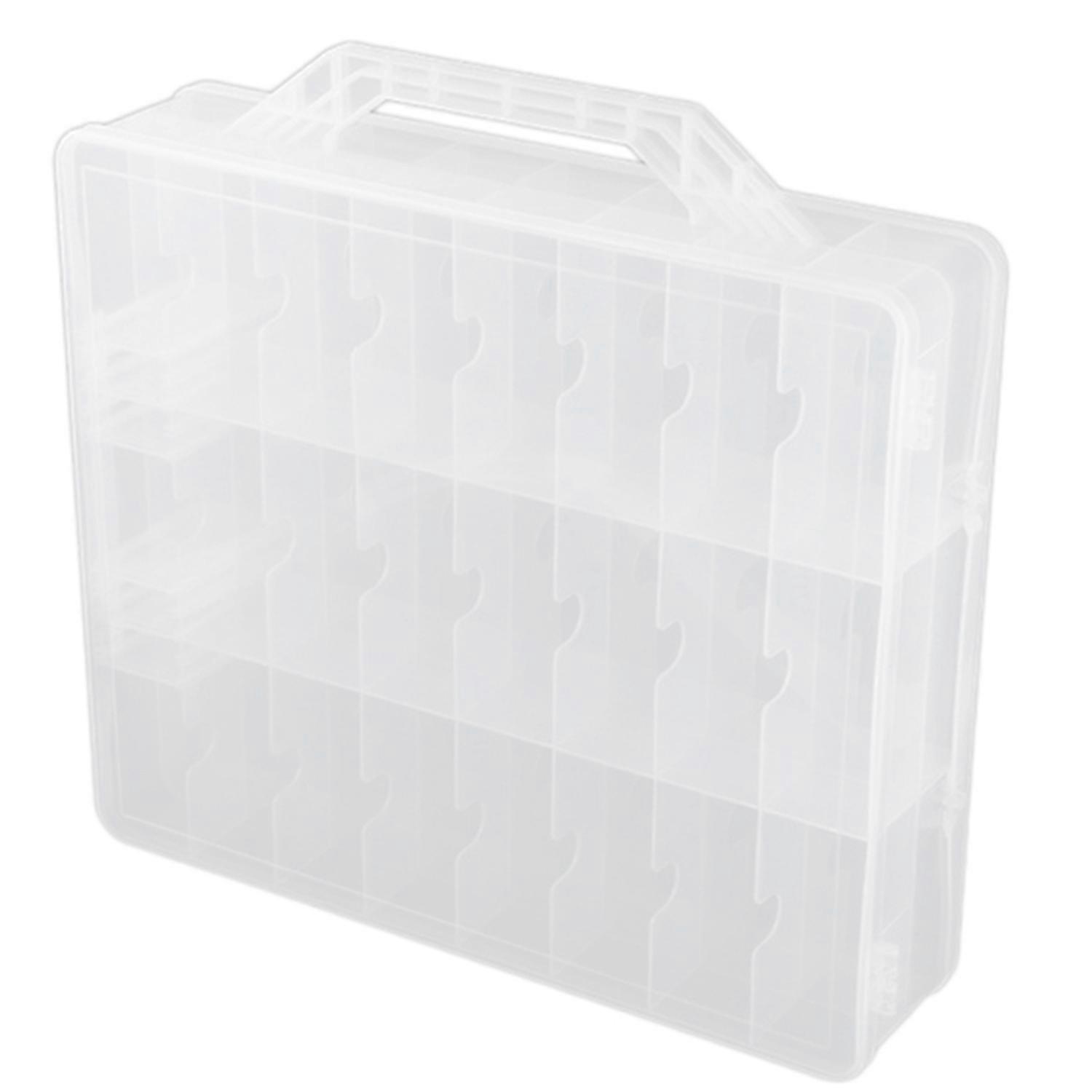 48 Cells 2 Layer Nail Polish Organizer Portable Clear Nail Supplies Needlework Box Adjustable Case