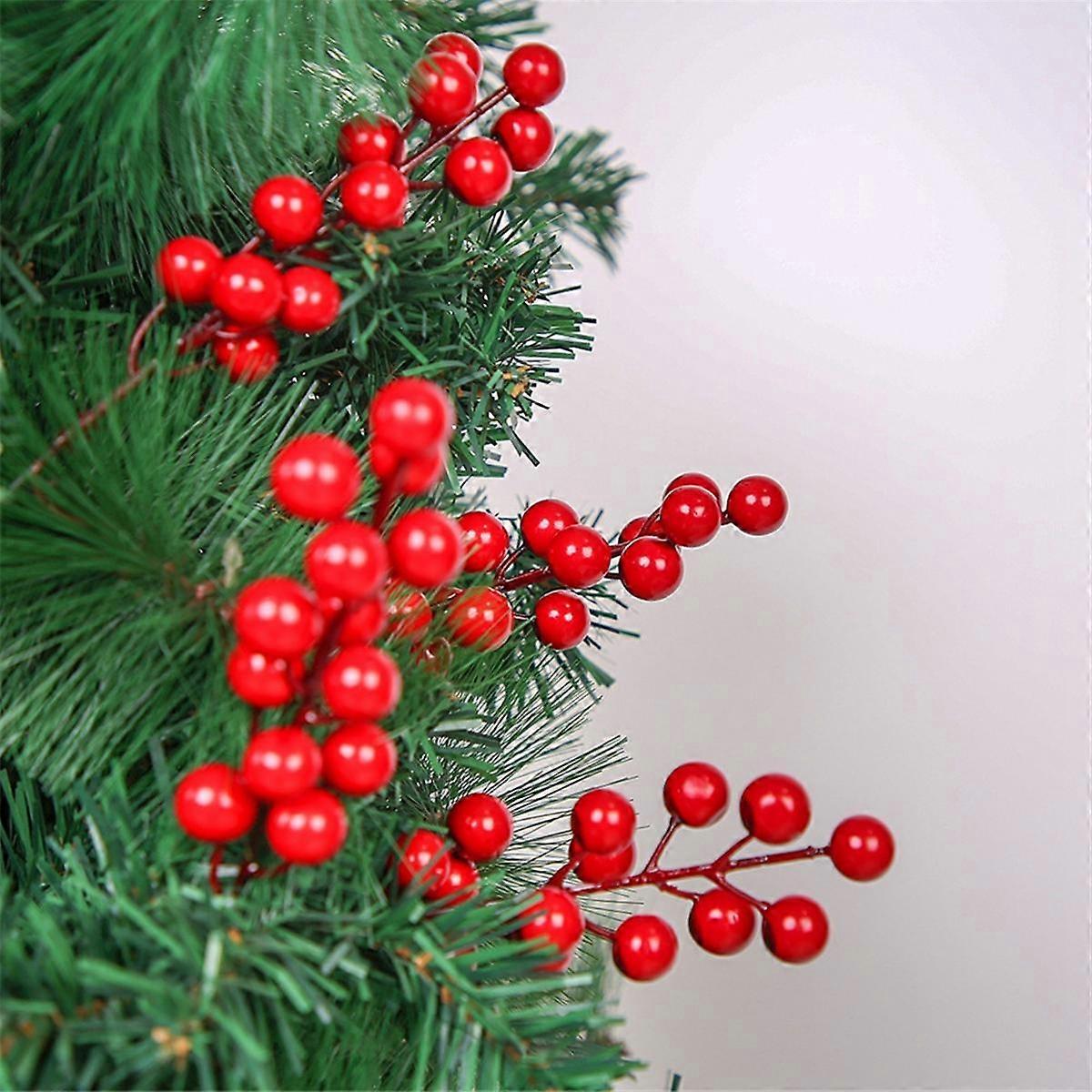 20PCS Christmas Simulation Berry 14 Berries Artificial Flower Fruit Cherry Plants Christmas Party D