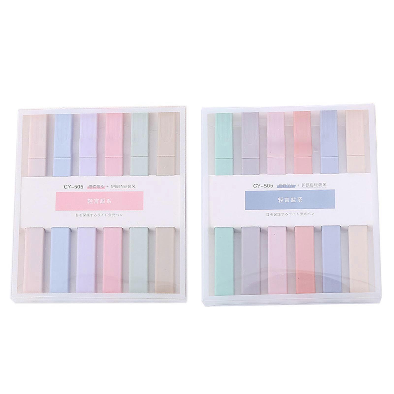 6pcs/set Morandi Highlighter Pen Set Eye Protection Super Soft Highlighter for Taking Notes