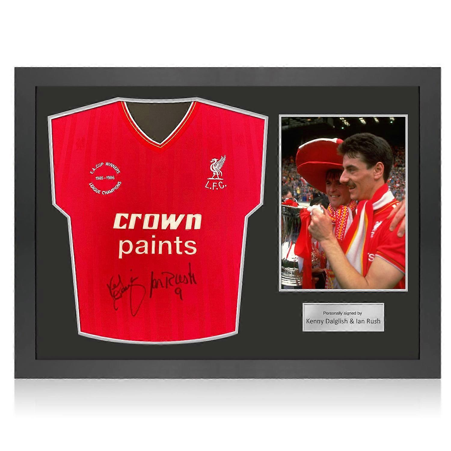 Ο Ian Rush και ο Kenny Dalglish υπέγραψαν τη φανέλα ποδοσφαίρου της Λίβερπουλ το 1986. Πλαίσιο εικονιδίων