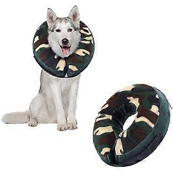 Soft Collar For Large, Medium And Small Dogs, For After Surgery, Inflatable Cat Collar With Adjustable Buckle, Camouflage, S