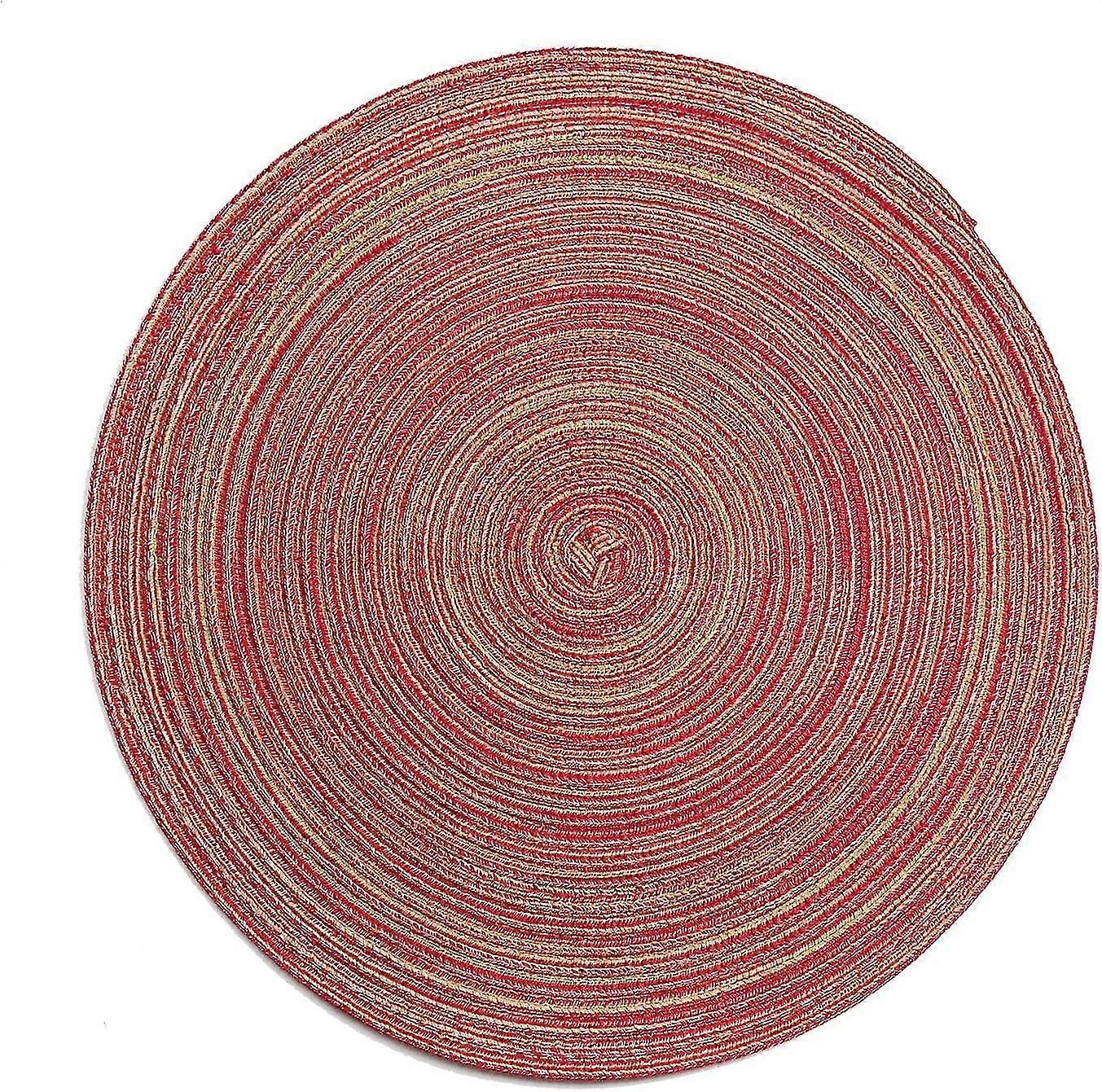 Round Place Mats Pack Of 6 Washable Table Mats (red)