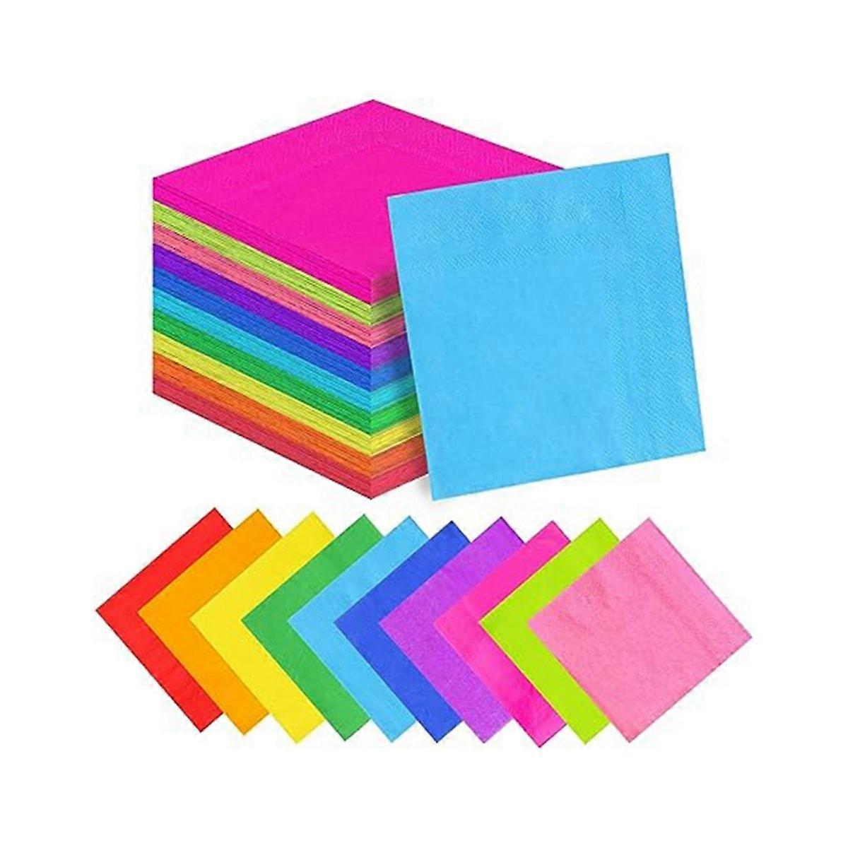 200 Count Cocktail Napkins Disposable Napkins Double Layer Printed Paper Napkins Facial Tissue for