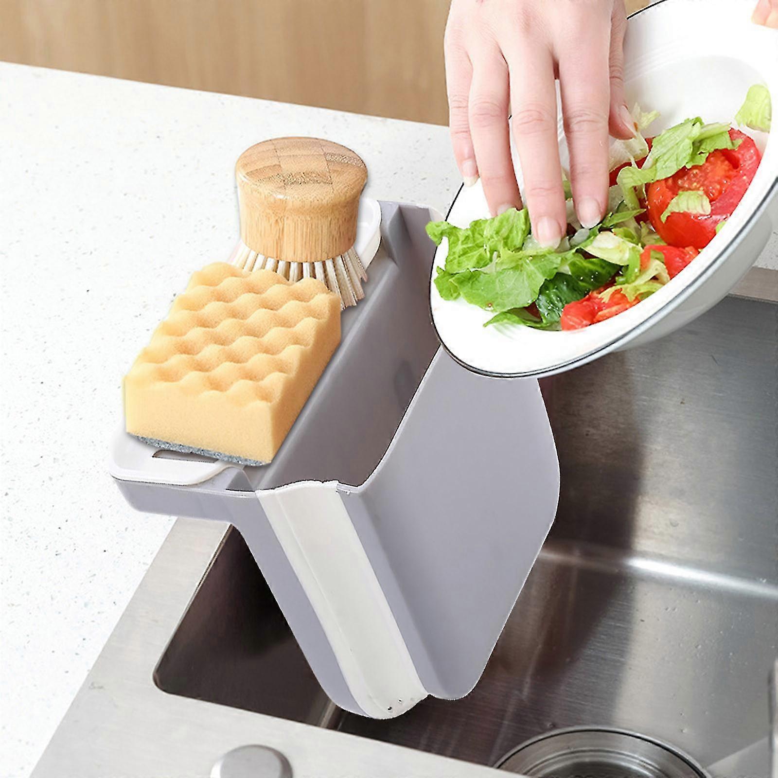 Folding Sink Rack Holder Expandable Storage Basket Rack Holder Expandable