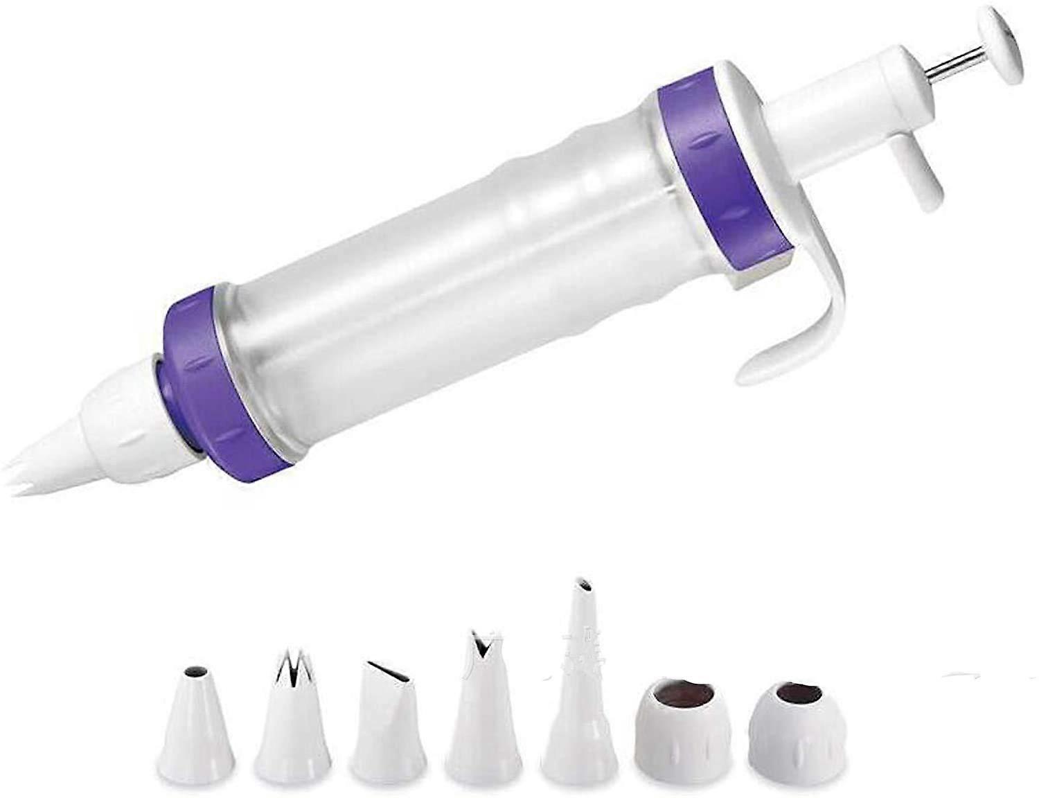 Cake Decorating Pen + 7 Pieces Icing Decoration Tips Dessert Decorator Piping Cream Plastic Nozzles Decorator Pastry