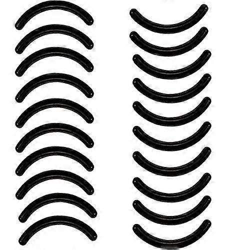 20-Pack Universal Soft Silicone Eyelash Curler Replacement Pads - Black