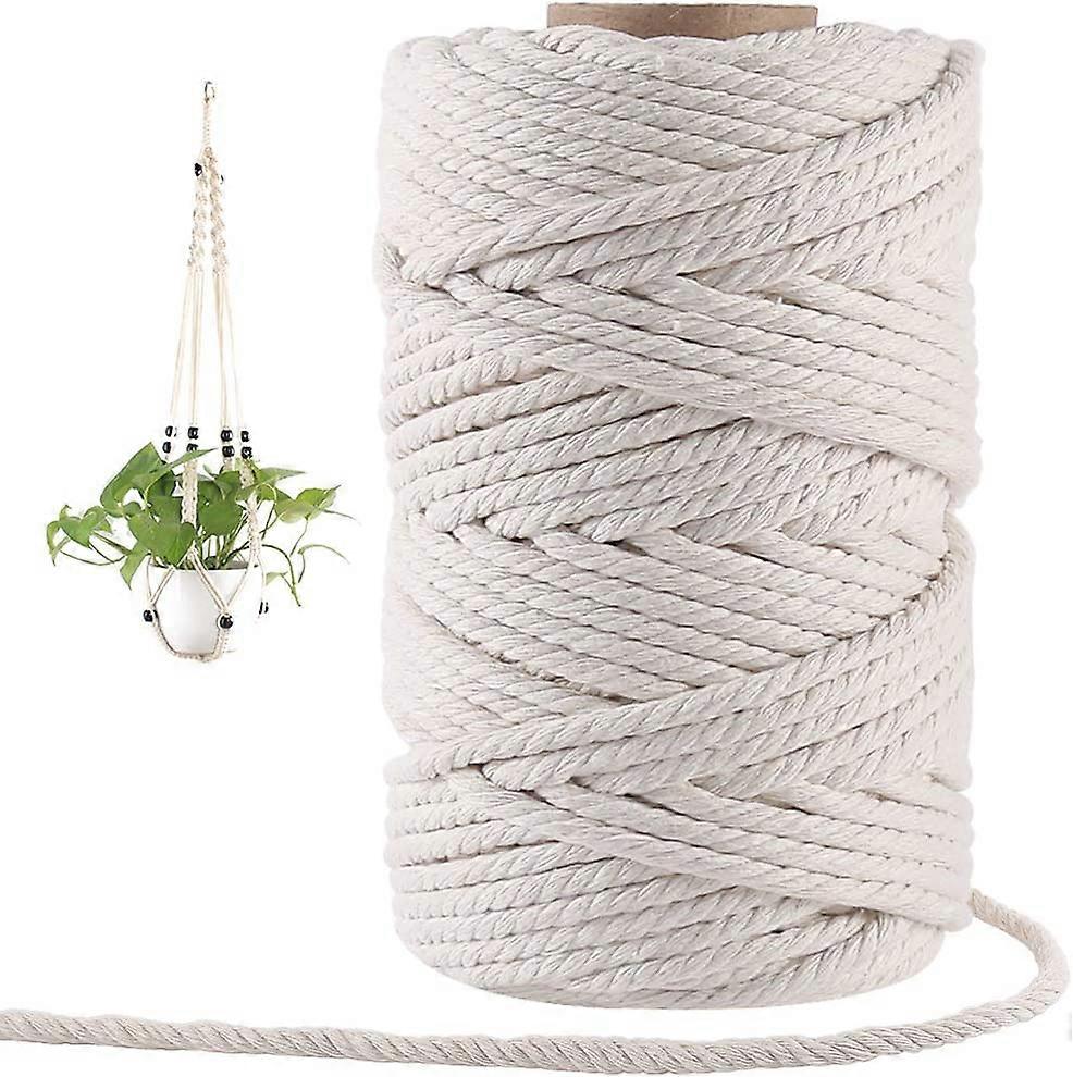 6mm Macrame Cord, 165 Feet Thick Cotton Macrame Rope(Beige)