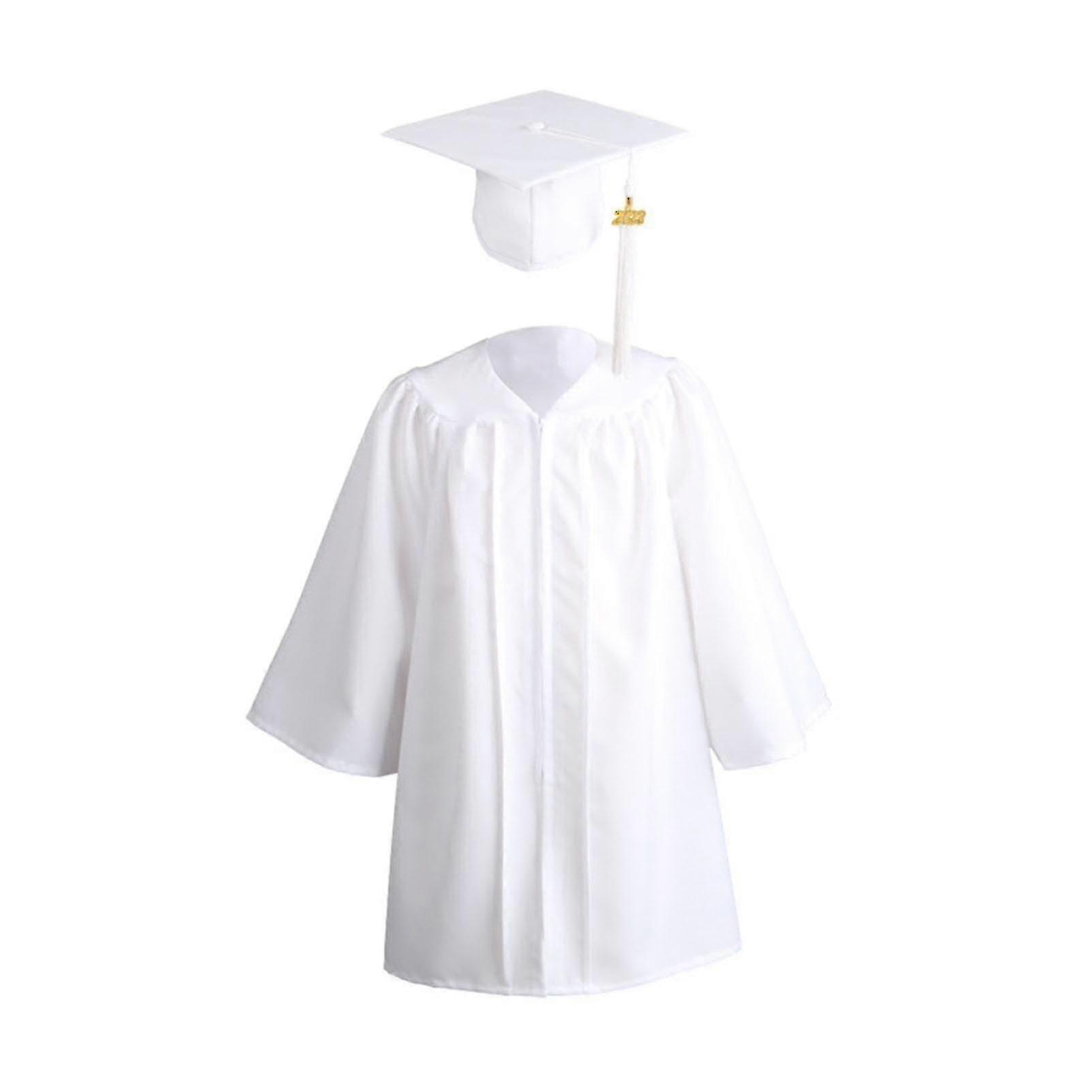 1 ensemble robe de graduation zipper avec chapeau Polyester Kid robe académique