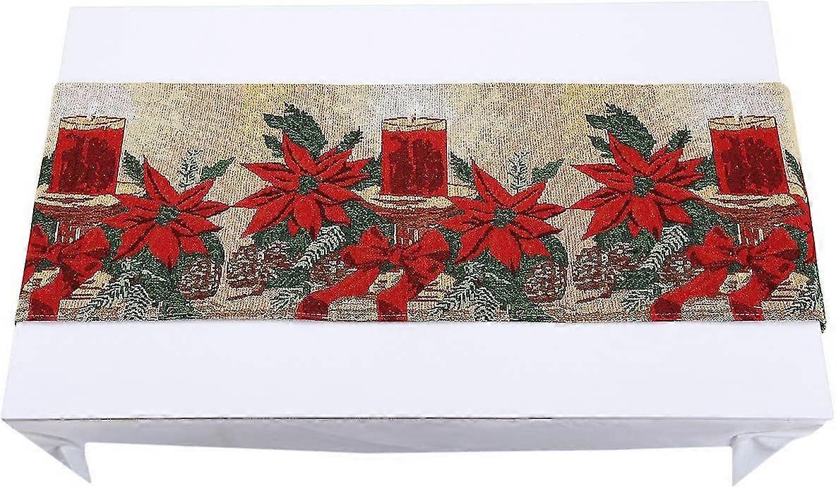 christmas table runner red ,candle
