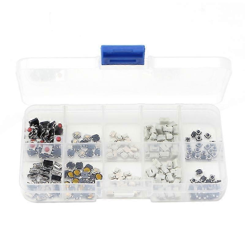 250 Pcs 10 Models Tactile Button Switch Micro Button Switches Remote Control