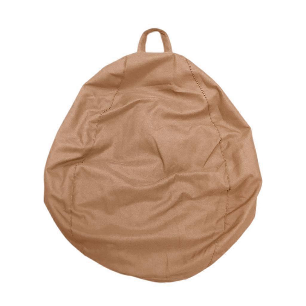 Solid Color Linen Bean Bag Cover Sofa Slipcover Brown