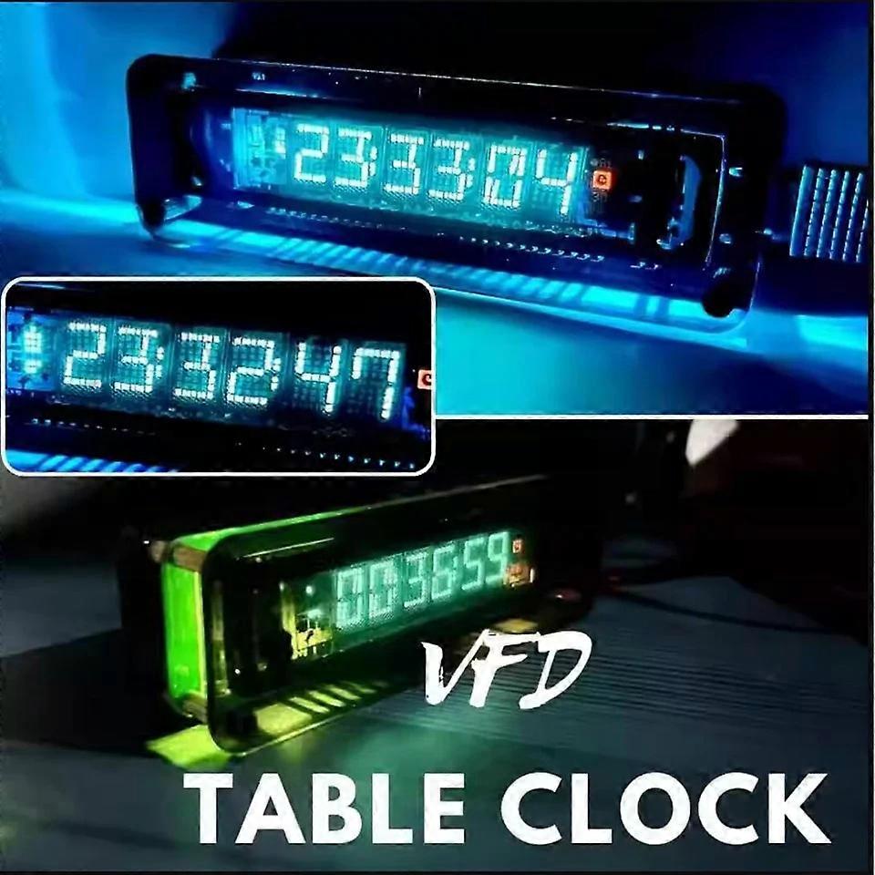 VFD Retro Fluorescent Screen Clock RGB WIFI Horloge de bureau Type-C 5V