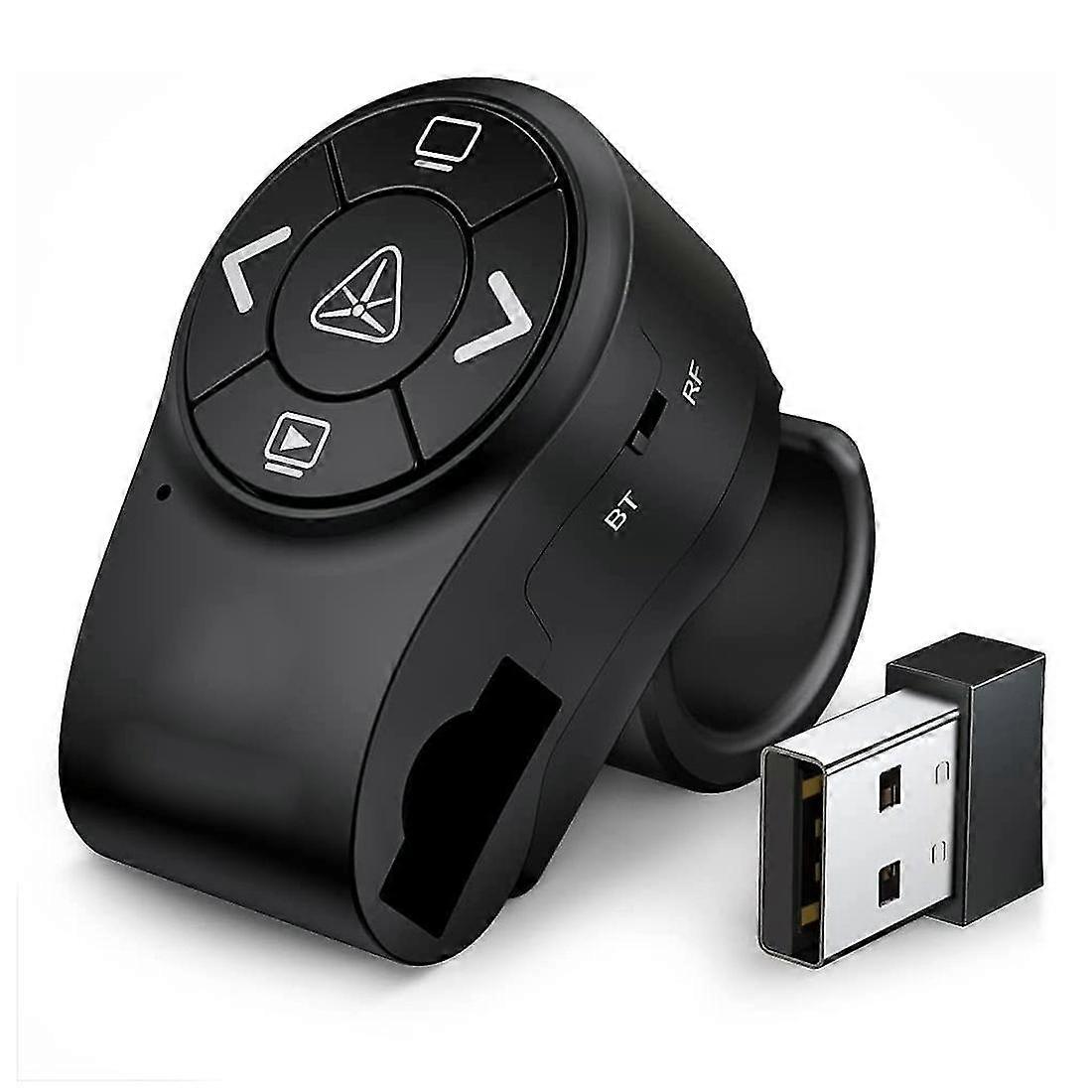 Bluetooth Wireless Presenter, RF 2,4 GHz Präsentation Clicker, Fingerring Remote Powerpoint Folien