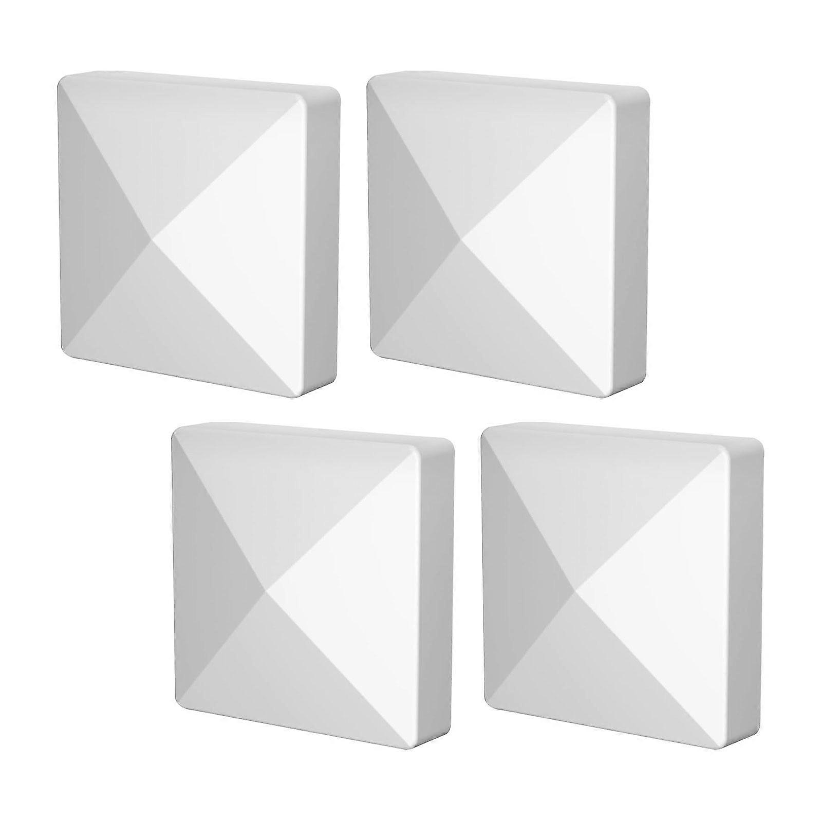 4xピラミッドポストキャップカバーメールボックスポストデッキ外側フェンスポストキャップホワイト