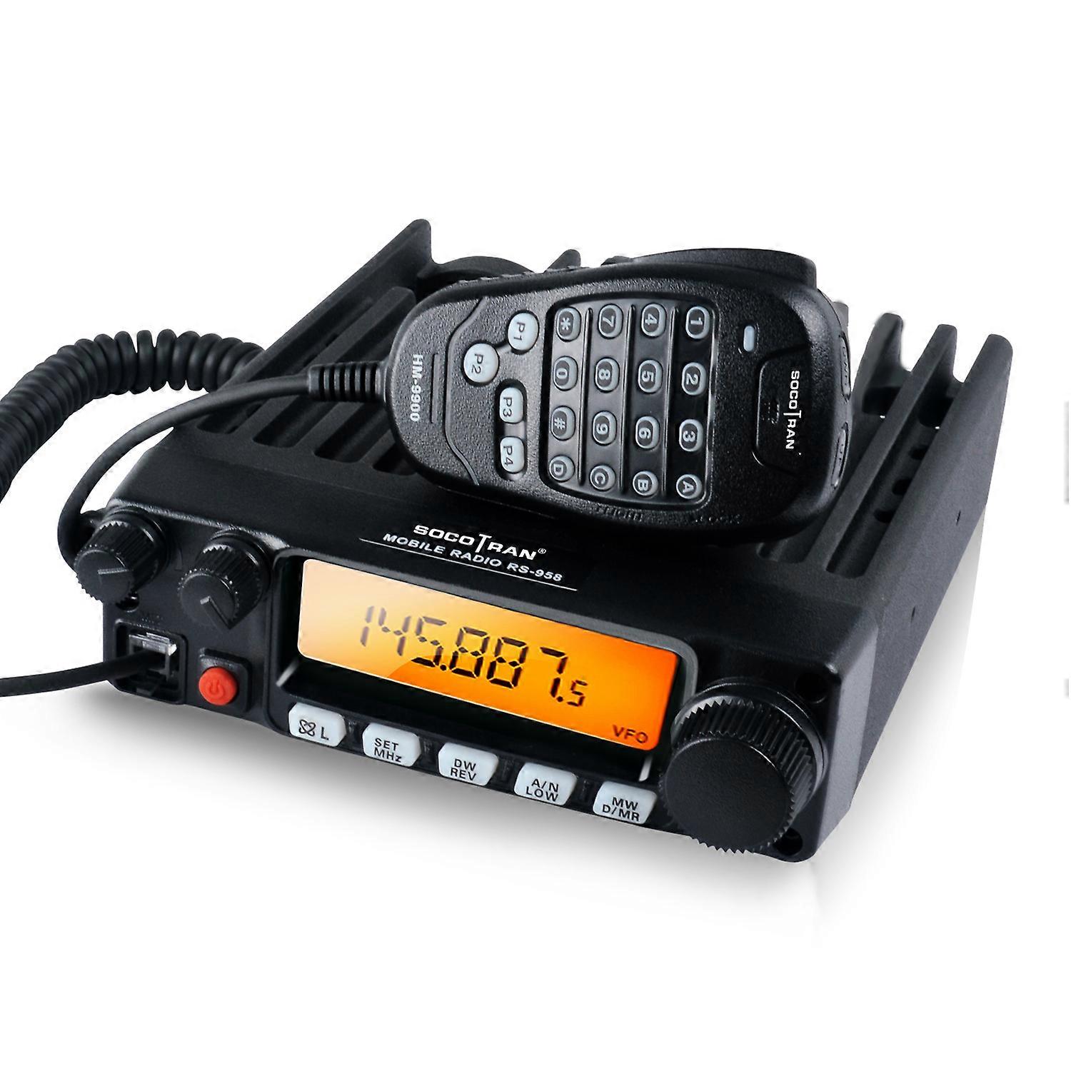 Mobile Radio Car Walkie Talkie 80W High power VHF Mobile Ham Radio Transceiver Large LCD Screen Display 200 Channel Station