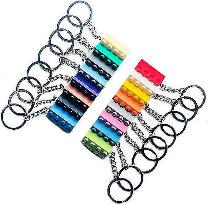 Pack Of 16 Key Rings, Building Block Key Chains, Plastic Key Rings,multiple Colours