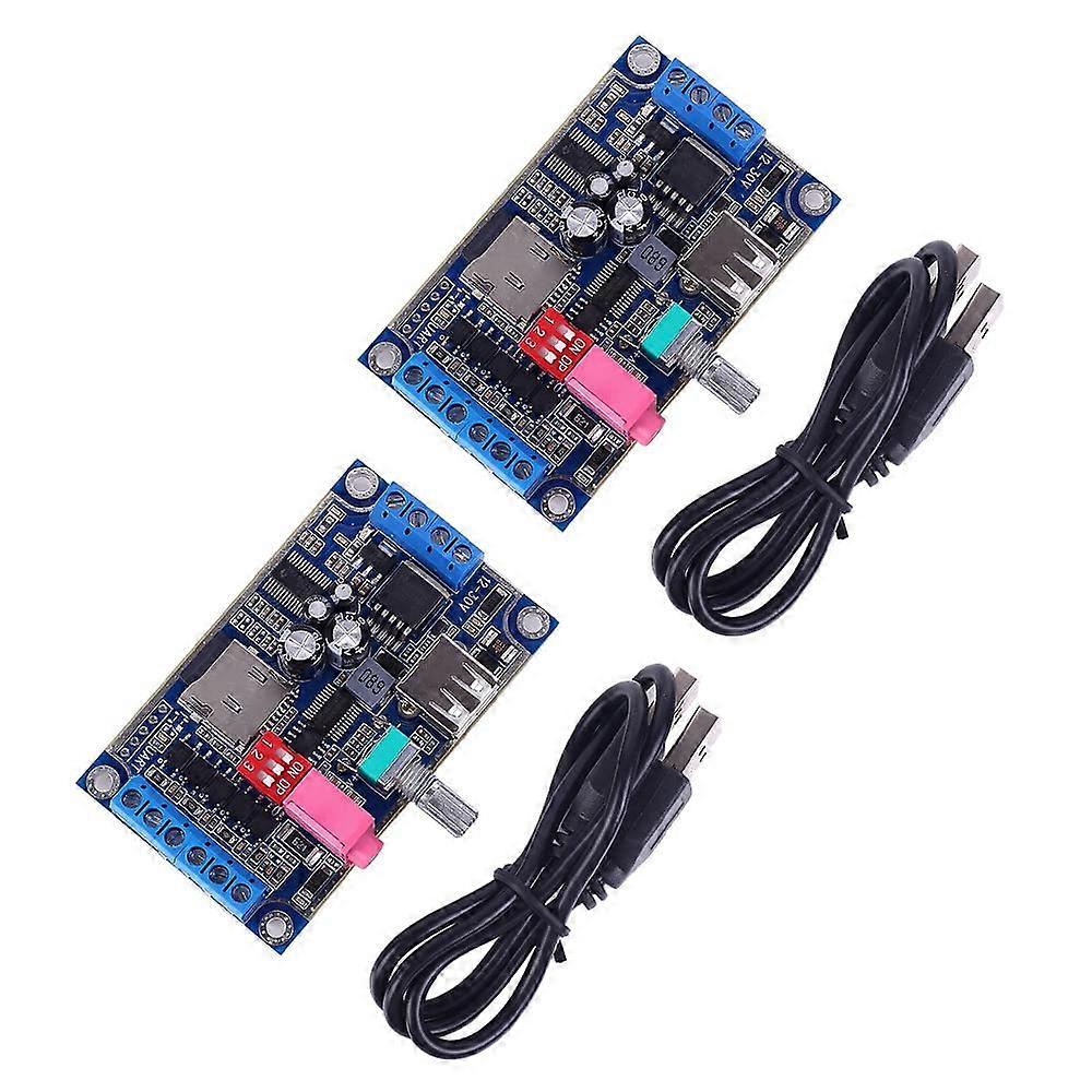 2pcs Wav/MP3 Sound Module, MY-F1090 DC 12V 10W Voice Player Module Programmable Support TF Card U Disk