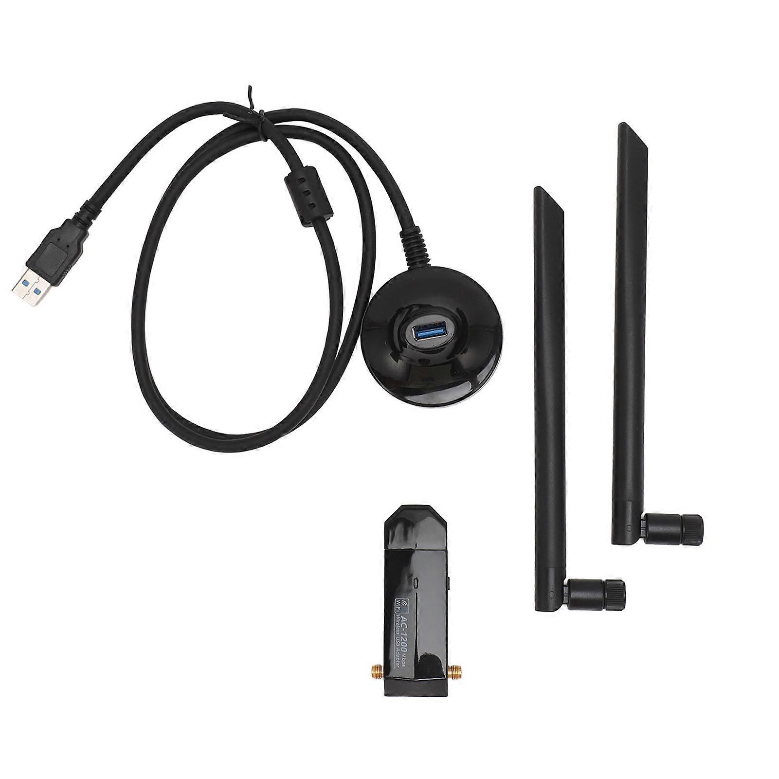 USB 3.0 WiFi Adapter 5G 2.4G Dual Band WiFi 1200Mbps High Speed Dual 5dBi High Gain Antennas USB Wireless Network Adapter for PC